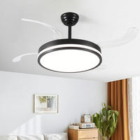 Kit de conversion de ventilateur de plafond BLDC avec 5 pales, télécommande, lumière LED - Utilisation en chambre à coucher, 5 vitesses, design moderne