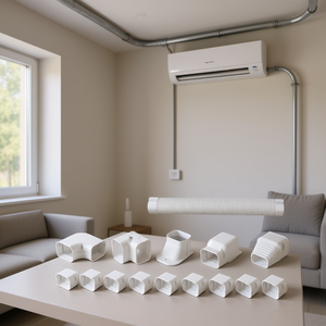 Couverture de conduit PVC pour mini-split D0100H532EJ, 3 pouces, blanche, installation facile, pour pièces de climatiseur et pompe à chaleur - Product Image 2