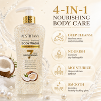 AESTHTANY Gel Douche Corps au Coco 1000ml, Blanchissant et Nourrissant en 7 Jours, Réparateur Cutané, Contrôle du Sébum et Exfoliant