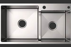 Fregadero Doble de Cocina de Acero Inoxidable Nano Plateado, Diseño de Lujo Ligero con Ranura Central Engrosada - Product Image 2