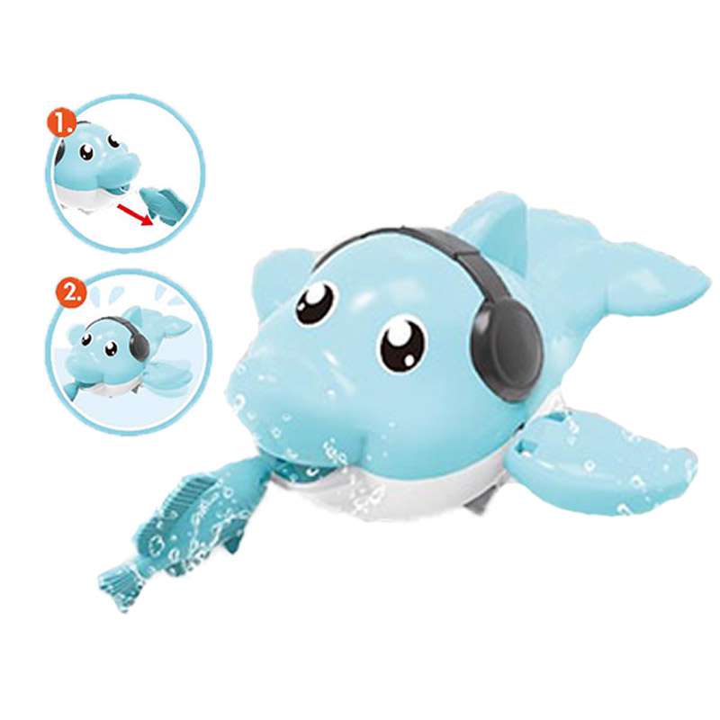 Детский душ для купания, пластиковые игрушки-животные, Мультяшные дельфины, для купания, заводные игрушки для детей