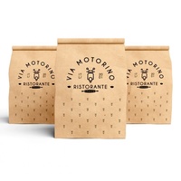 Sac en papier kraft OEM personnalisé avec logo, fond carré marron, en matériaux recyclés, pour emballage alimentaire de restaurants, pains, sushis, qualité alimentaire