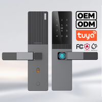 Serrure de porte intelligente OEM LNDU A01 Slim Tuya WiFi avec empreinte digitale 5050 pour portail, appartement, maison, bureau – Verrou numérique sans clé avec mot de passe