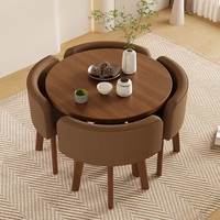 Ensemble table basse et table de réception en bois de style moderne et créatif avec rangement pour balcon, bureau ou salon de thé, idéal pour les repas décontractés