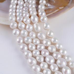 Collier et bracelet en perles d'eau douce naturelles de forme baroque, perles blanches Edison de 10 à 14 mm, vente en gros, options de couleurs DIY - Product Image 3