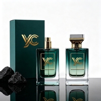 Flacon de parfum de luxe en verre à fond épais, vide, avec bouchon en bois à sertir, logo personnalisé en relief, papier premium