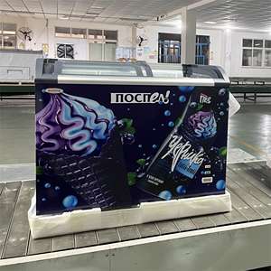 Supermercado comercial Exhibición de helados Nevera Gelato Vitrina Pantalla de vidrio Congelador profundo para supermercado - Product Image 5