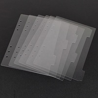 Séparateurs d'index A5 A6 A7 en acrylique transparent à 6 onglets, plaques de séparation pour pages, espaceurs de papier intérieur, pour agenda, journal, classeur à feuilles mobiles