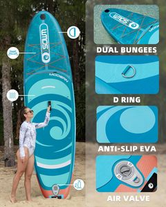 ส่งฟรี ดรอปชิปปิ้ง ขายส่ง บอร์ดยืนพายแบบเป่าลม ขนาด 10'6''*33'' สำหรับเล่นเซิร์ฟ พร้อมปั๊มลม รุ่น SW04 Drop Stitch - Product Image 3