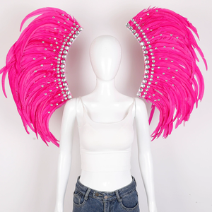 Ailes d'ange de luxe en plumes de cygne, brodées à la main avec des paillettes, sans impression, pour mariage, carnaval, Halloween, décoration de fête, danse - Product Image 1