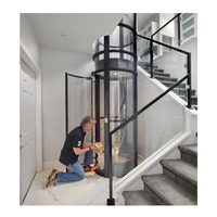 Ascenseur pour passagers rond moderne personnalisé en acier inoxydable pour villa résidentielle / ascenseur domestique