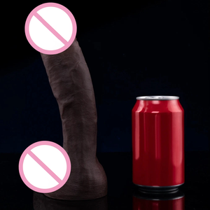 ดิ๊กโด้ซิลิโคนเหมือนจริงสีดำขนาด 9 นิ้ว ยอดขายดีที่สุดในยุโรป ของเล่นทางเพศขนาดใหญ่กันน้ำ พร้อมจุกสุญญากาศ - Product Image 3