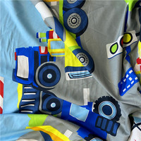 Tissu polyester imprimé à motifs de voitures de dessins animés pour la literie et les draps pour enfants