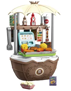 Pretend Play Store Spielzeug 2 in 1 Korb Kunststoff Hamburger Food Toys Lustiges Küchen set Spielzeug für Kinder