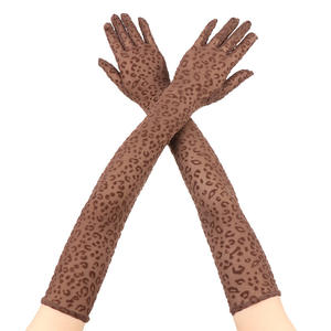 Guantes de malla con estampado de leopardo de 55cm de largo para mujer, guantes sexis de encaje a la moda con personalidad, de Halloween Cosplay, guantes de escenario dramático, accesorios de fiesta - Product Image 4