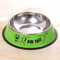 Bol pour chat en acier inoxydable, bol rond pour animaux de compagnie avec texte imprimé amusant, plusieurs couleurs pour les magasins d'animaux, vente en gros