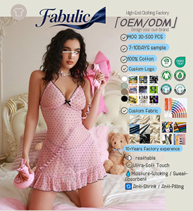 Robe nuisette transparente à pois rose bonbon, dos nu, style européen et américain, pour femme, sexy, loungewear, chemise de nuit - Product Image 1