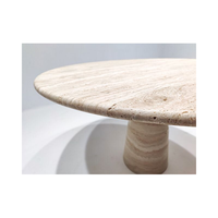 Table à manger design classique Mobilier de salon en pierre Table à manger contemporaine en travertin beige
