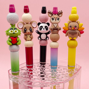 2025 nueva llegada 15mm cuentas redondas de silicona en relieve Floral para decoración joyería chupete cadena pluma hacer accesorios DIY - Product Image 4