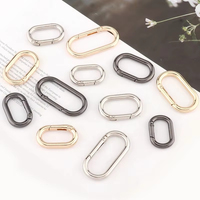 Anneaux toriques de porte à ressort en métal Fermoirs à pression Crochets Clips Boucles Mousqueton 25mm 40mm Anneau ovale à ressort en alliage pour sacs