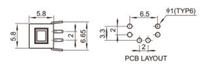 Saklar 5.8*5.8, dengan tombol tekan kunci, tombol tekan on Off 120V saklar tombol tekan miniatur