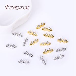 18K Vergulde <span class=keywords><strong>2</strong></span>/<span class=keywords><strong>3</strong></span> Gat Separators Kralen Handgemaakte Diy Decoratieve Ingelegde Zirkoon Kralen Sieraden Spacers Voor Creatief Ontwerp - Product Image 3