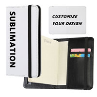Portefeuille de voyage personnalisable en cuir PU, écologique, fait main, à sublimation vierge, pour transfert thermique promotionnel