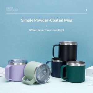 Mug en acier inoxydable 304 de 14 oz avec poignée, tasse à café avec couvercle, logo personnalisé - Product Image 2