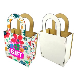 2023 New Arrival Customized Logo Xmas Handbag DIY Design Daily Shopping Tote Bag Sublimation Blank MDF Christmas Gift Bag