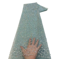 NI.AI Tissu en dentelle perlée Tissu à paillettes brillant de luxe Tissu en dentelle brodée pour robe de mariée