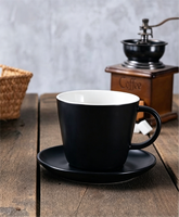 Ensemble tasse et soucoupe à cappuccino en céramique européenne 470cc, écologique, sans BPA, classique, minimaliste, avec anse et glaçure épaisse, pour latte art