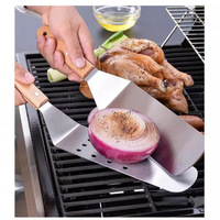 Spatule de cuisson antiadhésive en acier inoxydable résistante à la chaleur, ensemble de spatules ajourées avec long manche en bois, facile à nettoyer pour Teppanyaki