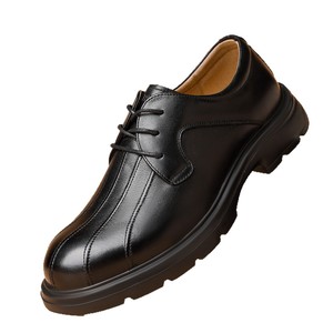 Chaussures pour hommes en cuir véritable, style business décontracté - Nouvelle collection Printemps 2026, style britannique à bout rond, chaussures de mariage - Style amélioré - Product Image 5