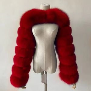 2025 fábrica Otoño Invierno nuevo diseño piel esponjosa moda cuello redondo Faux chal chaqueta abrigo <span class=keywords><strong>para</strong></span> mujer - Product Image 6