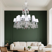 Lustre en cristal sur mesure pour hall d'hôtel, lustre en fer rétro avec commande par interrupteur pour éclairage de restaurant et villa