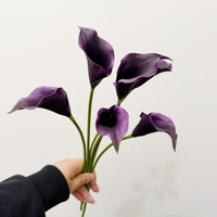 Bunga Calla Lily PU Buatan Tangan Simulasi Tinggi Real Touch Premium, Bunga Artifisial Modern untuk Pernikahan, Hari Ibu, Natal, Tahun Baru, Dekorasi Rumah