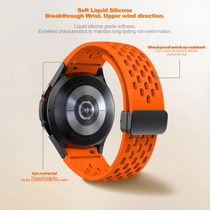 Bracelet en silicone pour Samsung <span class=keywords><strong>Galaxy</strong></span> <span class=keywords><strong>Watch</strong></span> 7 6 5 <span class=keywords><strong>4</strong></span> 40mm 44mm 5 Pro 45mm Boucle magnétique Bande 6 <span class=keywords><strong>Classic</strong></span> 43mm 47mm Sans espaces - Product Image 5