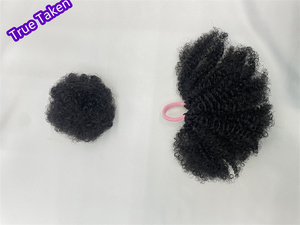 Chignons pour enfants Vivian, style <span class=keywords><strong>Afro</strong></span> <span class=keywords><strong>Puff</strong></span>, doux comme des cheveux humains naturels, sensation au toucher de cheveux Marley Kinky, en vrac pour filles, avec élastique - Product Image 4