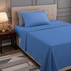 Parure de lit 100% coton 200 fils/cm² respirante, ensemble complet avec taies d'oreiller, hypoallergénique, <span class=keywords><strong>anti</strong></span>-acariens, unie - Product Image 1