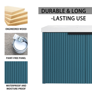 Meuble-lavabo mural de 48 pouces avec double vasque <span class=keywords><strong>en</strong></span> résine et 3 portes à fermeture douce - Product Image 2