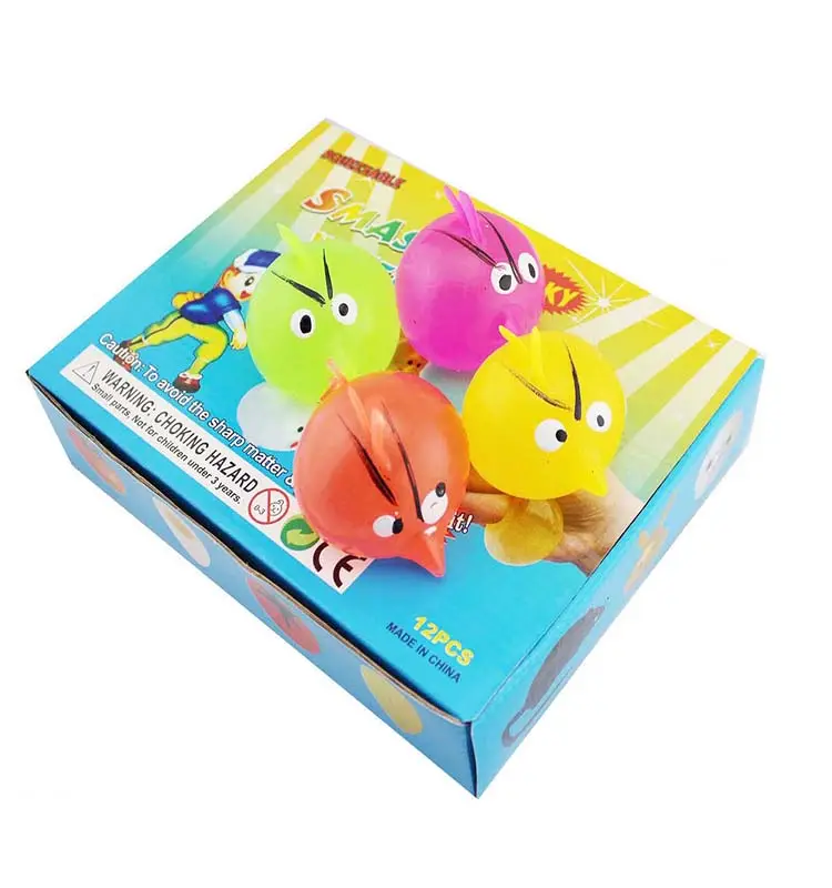 Hot Selling High Quality Funny Environmental-Friendly Colorful TPR Squishy Bird Splat Ball Toys
