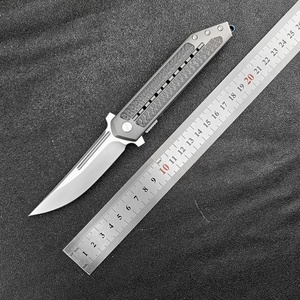 Couteau pliant d'extérieur, lame S35VN, manche en Fiber de carbone de 3.6mm, couteau de poche de haute dureté, couteau utilitaire en alliage de titane, couteau de bricolage - Product Image 6