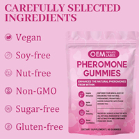Gummies aux phéromones OEM, gummies naturels pour l'équilibre hormonal, compléments à base de plantes avec écorce d'orme rouge et racine de maca pour femmes et hommes