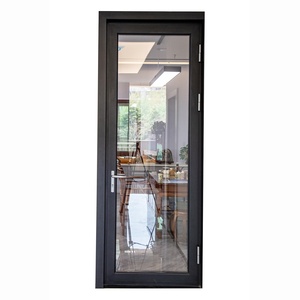 Porte a Battente in Alluminio dal Design Minimalista per Interni Impermeabili e Anti-Uragano Portone d'Ingresso Portafinestra in Vetro - Product Image 1