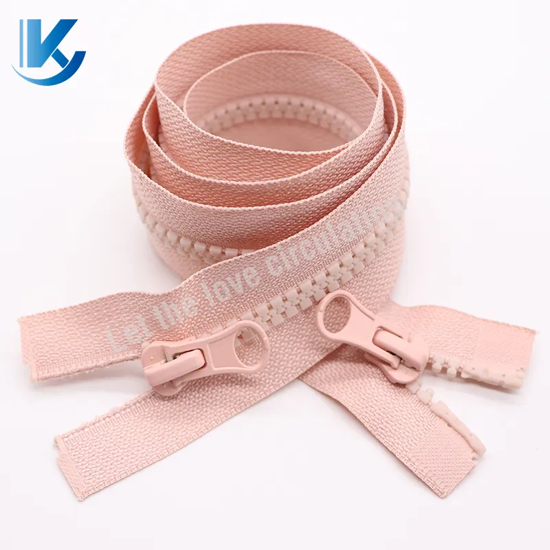 Two way open double sided resin zipper 2 way plastic zipper for clothes two way separating jacket zipper