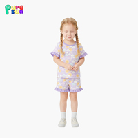 Puresun Prix de gros Pyjamas d'été pour filles en viscose de bambou écologique imprimée à volants / 100 % coton biologique, style personnalisé