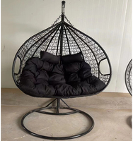 Siège suspendu en rotin prix de revient d'usine œuf suspendu balançoire de jardin chaise patio osier larme balançoire double chaise