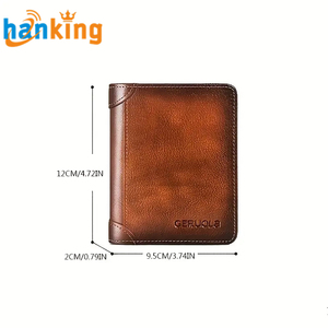 Ehanking Portefeuille en cuir vintage pour homme, porte-cartes, portefeuille rétro mince et court multifonctionnel avec blocage de crédit, grande qualité - Product Image 4