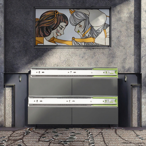 Glissières de tiroir télescopiques à roulement à billes à fermeture douce pour cuisine moderne, avec ouverture automatique par poussée et extension complète - Product Image 3