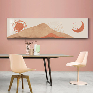 Quadro Moderno Semplice Rettangolare con Cornice, Decorazione per Camera da Letto, Dipinto a Mano su Tela, Edificio Dorato Sogno, Banner Murale, Sfondo TV - Product Image 3